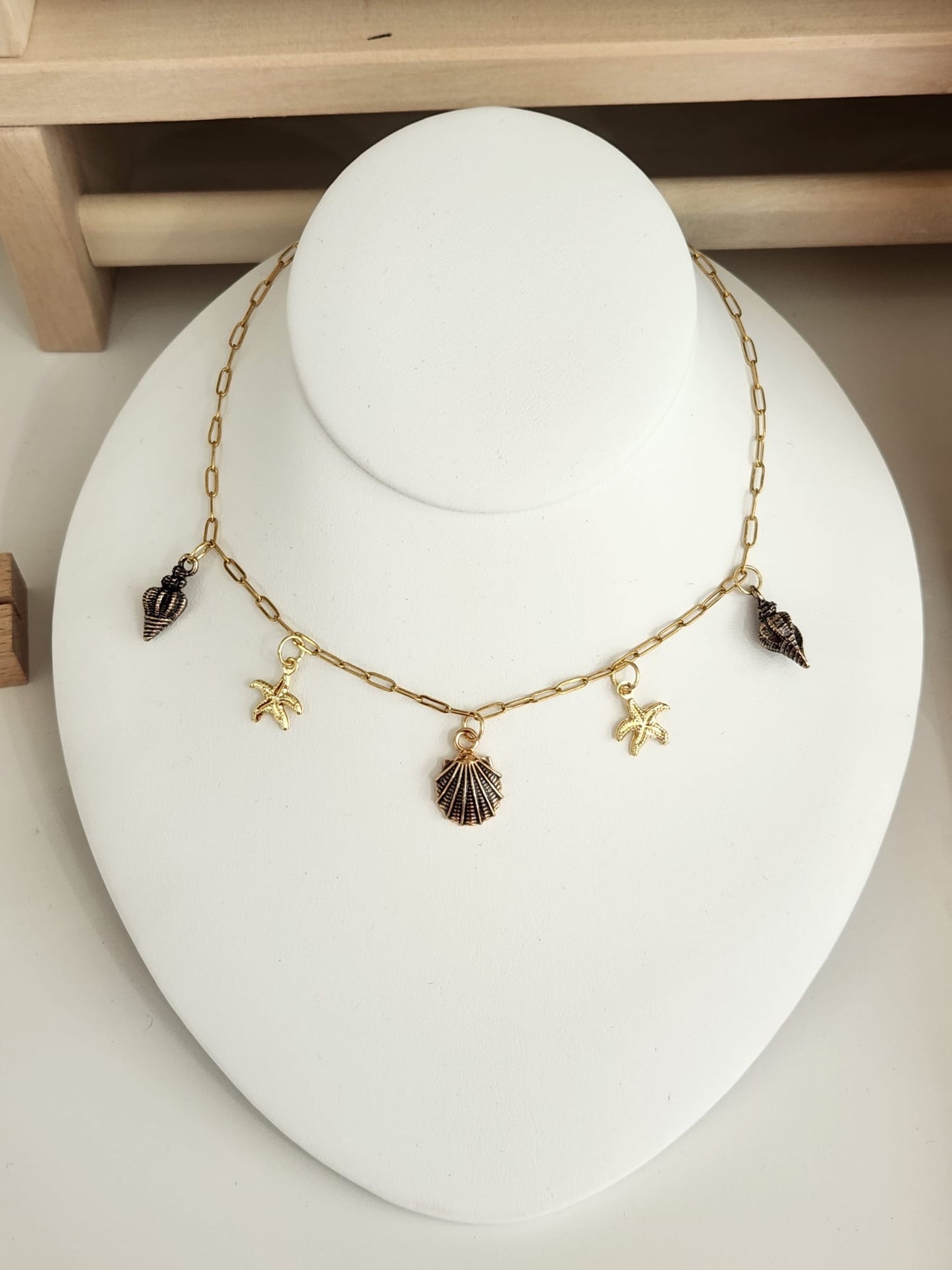 MERAKI DESIGNS-Ocean Charm Necklace (Mixed Metals)