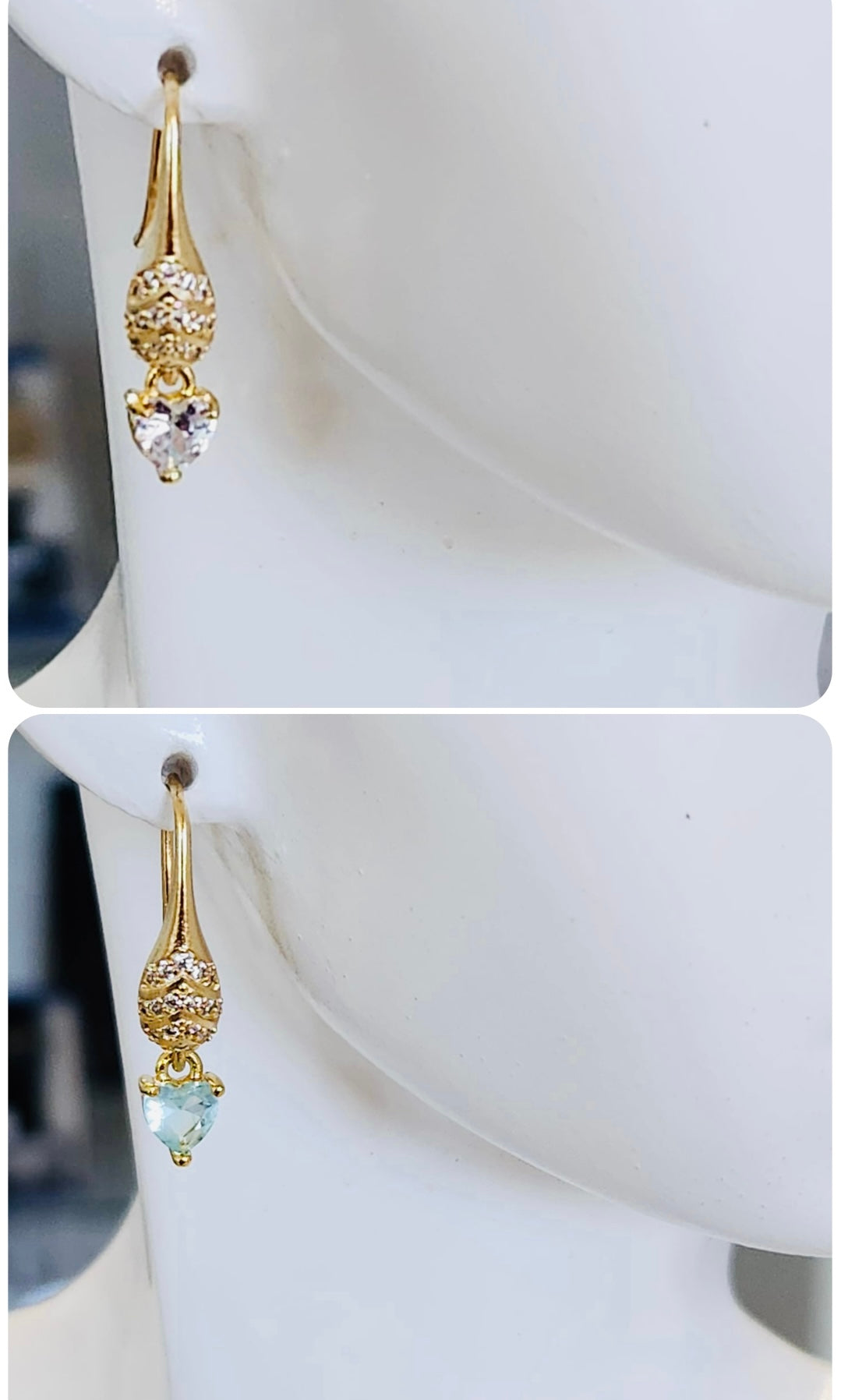 Meraki Designs:Heart Drop Earrings – 14K Gold Plated
