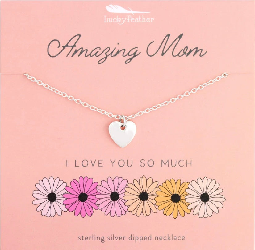 Amazing Mom Necklace-Silver