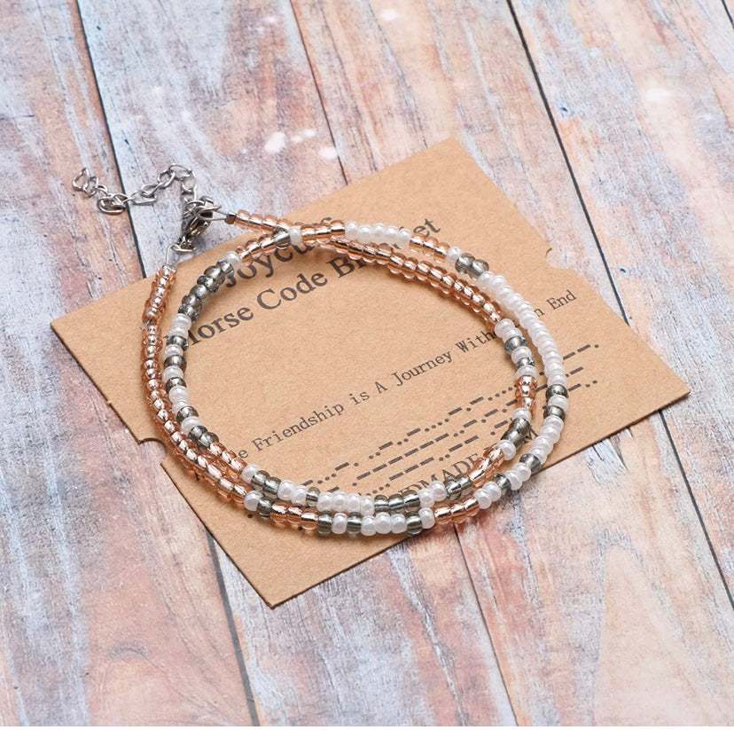 Bohemian Beaded Morse Code Bracelets