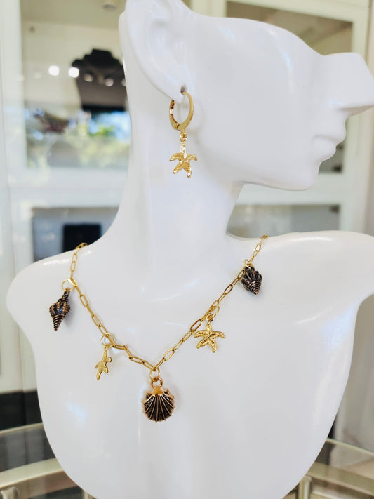 MERAKI DESIGNS-Ocean Charm Necklace (Mixed Metals)