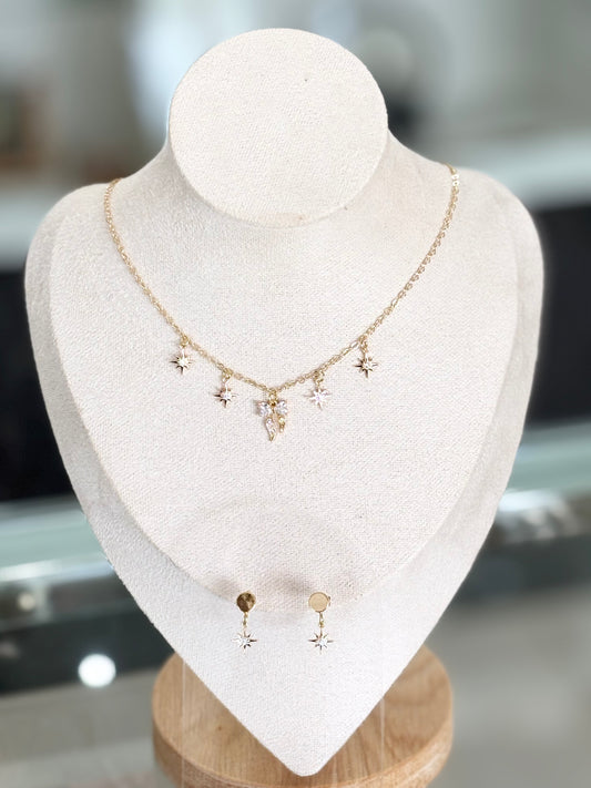 Meraki PR: Spark & Bow Elegance Necklace and Earrings Set – 18k Gold Plated