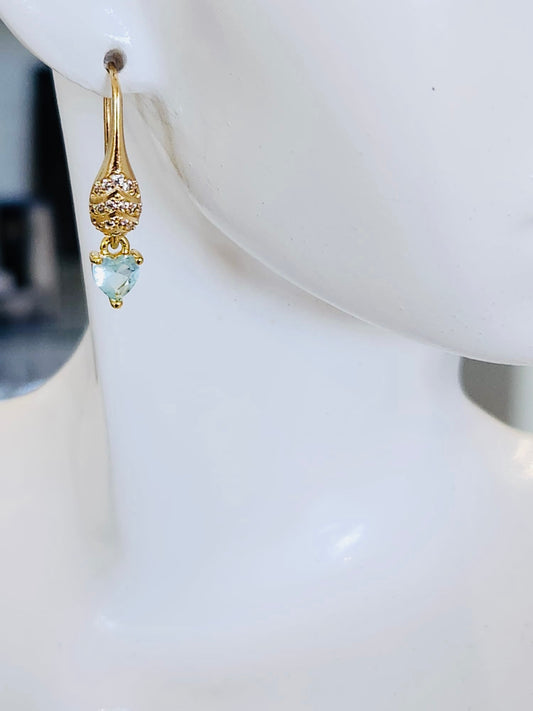 Meraki Designs:Heart Drop Earrings – 14K Gold Plated