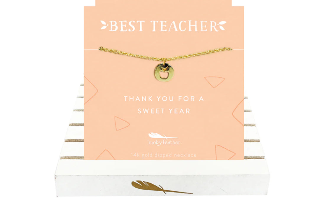 Best Teacher Necklace-Apple