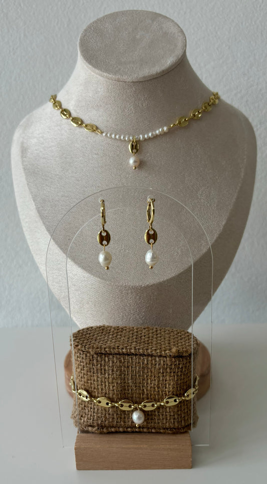Meraki PEARLS Collection- Gold Beauty 3 PC Set
