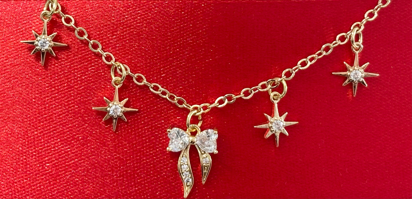 Meraki PR: Spark & Bow Elegance Necklace and Earrings Set – 18k Gold Plated