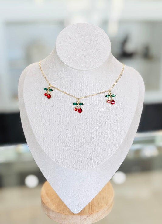 🍒🍒🍒Triple Cherry Pendant Set