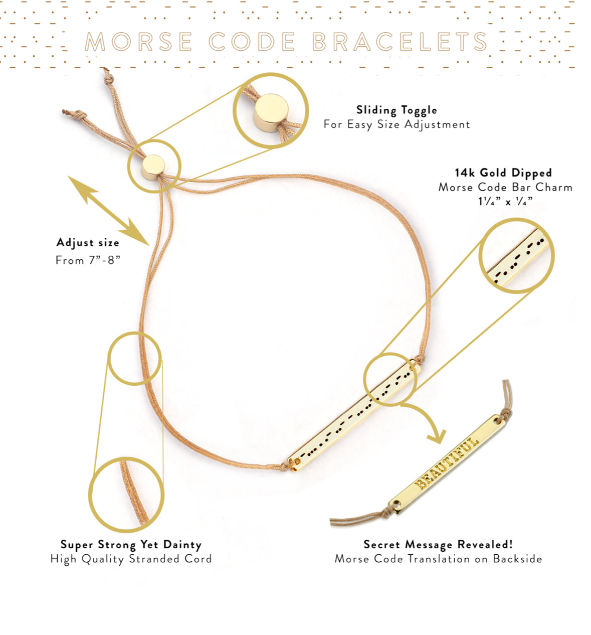 Morse Code Bar- Bracelets