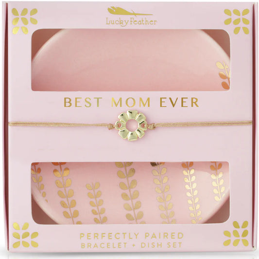 Best Mom Ever Bracelet & Dish Set