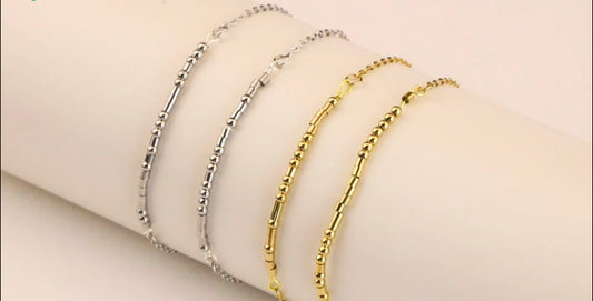 Gold- Morse Code Bracelets