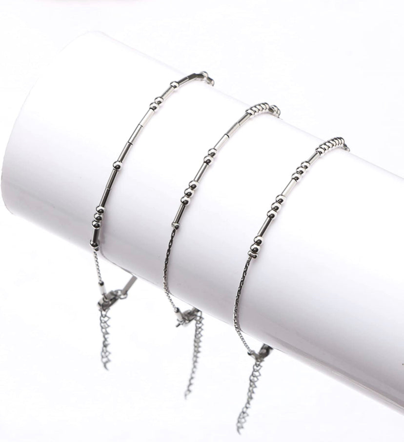 Silver- Morse Code Bracelets