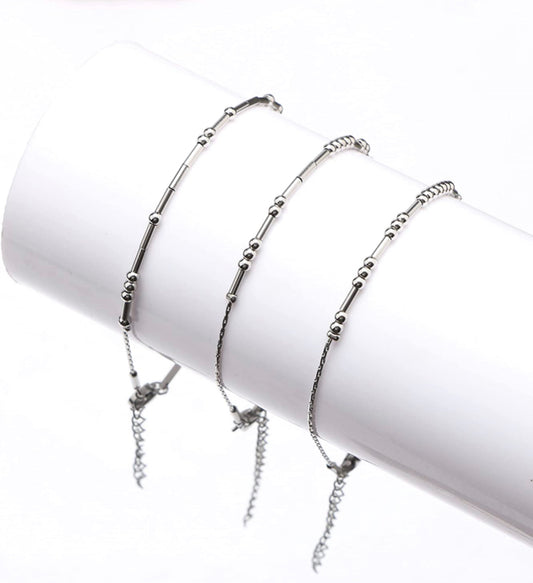 Silver- Morse Code Bracelets
